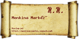 Menkina Markó névjegykártya